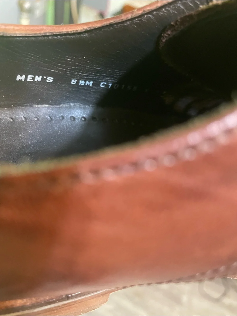 Men's Cole Haan Brown Leather Lenox Hill Cap Toe Oxford Size 8.5 Brogue Detail